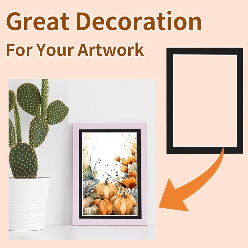 YEESON 10 Pack Picture Frame Mats, Photo Mats, Acid Free Picture Matting for Pictures Photos Watercolor Artwork (Black-for 4 * 6 inches Photos) - Image 5